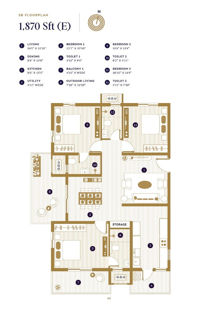 Floor Plan, asbl-loft 3 Bedroom 1695 Sq.Ft. Apartment In Financial District Hyderabad 7449543