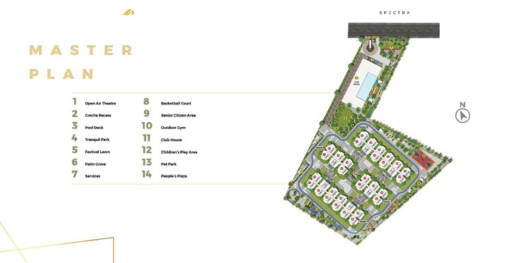 Master Plan, asbl-spectra 3 Bedroom 2220 Sq.Ft. Apartment In Financial District Hyderabad 7449600