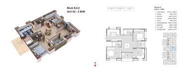 Floor Plan in 3 BHK Apartment at Pacifica Hillcrest Phase 2, Gachibowli – for Sale