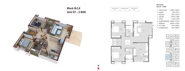 Floor Plan in 4 BHK Apartment at Financial District – for Sale