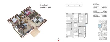 Floor Plan in 4 BHK Apartment at Financial District – for Sale