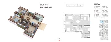 Floor Plan in 2 BHK Apartment at Financial District – for Sale