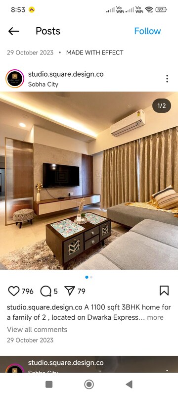 Living Room in 3 BHK Builder Floor at Shalimar Bagh – for Sale