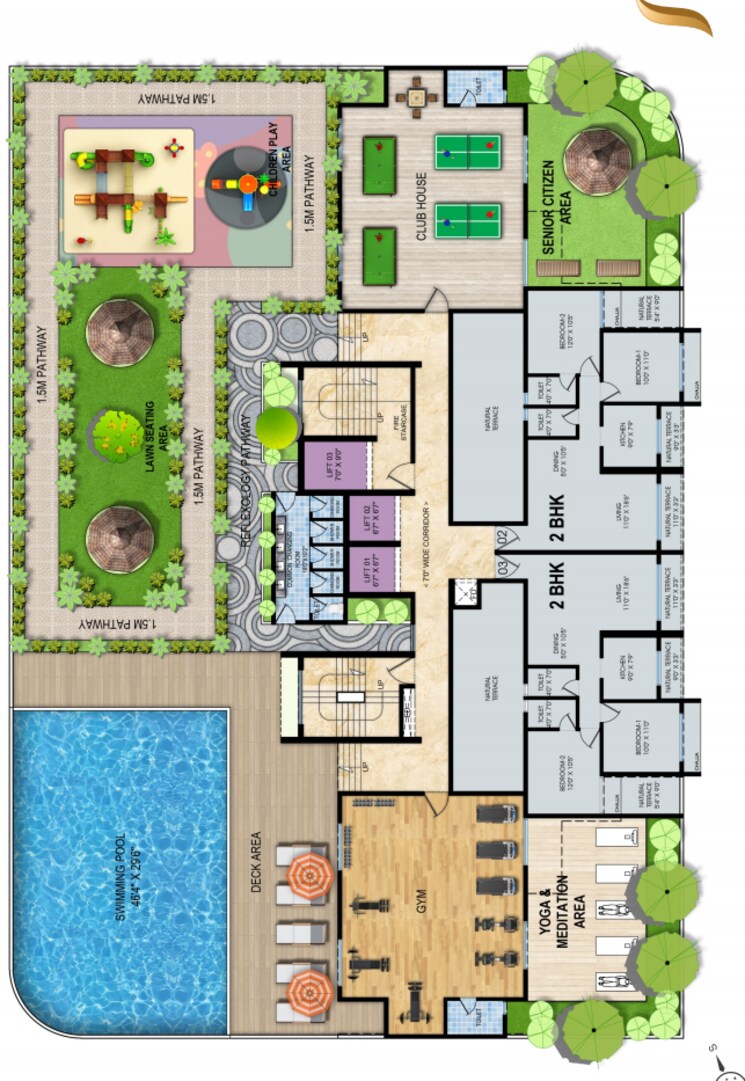 Master Plan, neelkamal-gokul 2 Bedroom 1300 Sq.Ft. Apartment In Kharghar Navi Mumbai 7458216