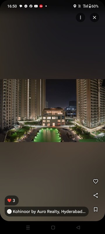 3 BHK Apartment – Exterior View View at Aurobindo Kohinoor, Serilingampally - for Sale