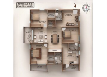 Floor Plan in 3 BHK Apartment at Kollur – for Sale