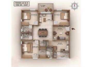 Floor Plan in 3 BHK Apartment at Kollur – for Sale