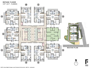 Floor Plan in 3 BHK Apartment at Greenspace Marvel, Manikonda – for Sale