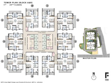 Floor Plan in 3 BHK Apartment at Greenspace Marvel, Manikonda – for Sale