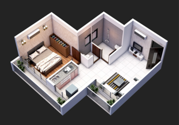 Floor Plan in 1 BHK Apartment at Infinity Icon, Rasayani – for Sale