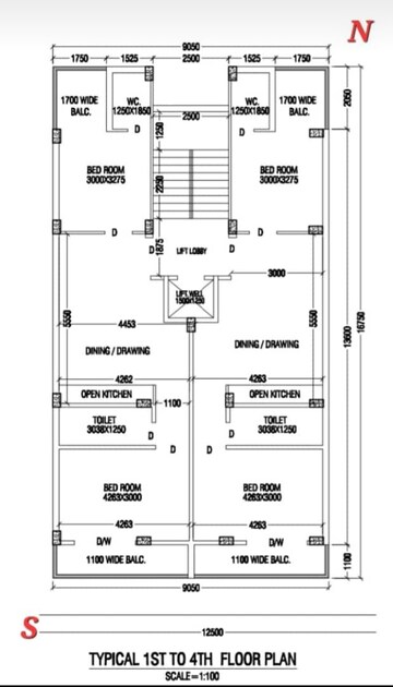 Floor Plan in 2 BHK Apartment at New Town – for Sale