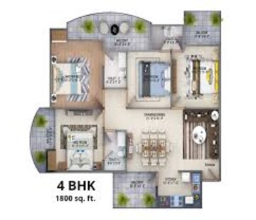 Floor Plan in 4 BHK Apartment at Adore Prima, Sector 72 – for Sale