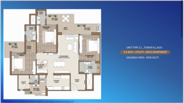 Floor Plan in 3.5 BHK Apartment at Smart World One DXP, Sector 113 – for Sale