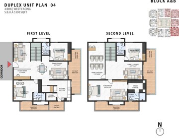 Floor Plan in 4 BHK Apartment at Greenspace Marvel, Manikonda – for Sale
