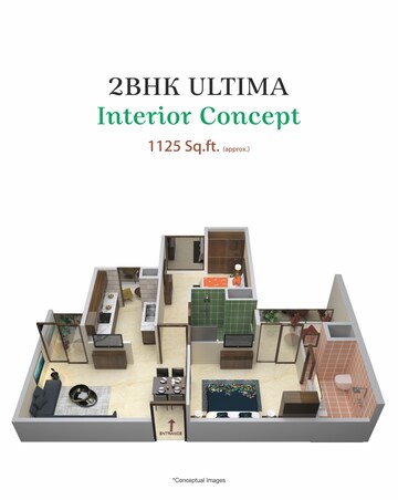 Floor Plan in 2 BHK Apartment at Sector 74 A – for Sale