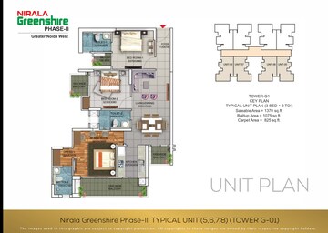 Floor Plan in 3 BHK Apartment at Nirala Greenshire Phase II, Sector 2 Greater Noida – for Sale