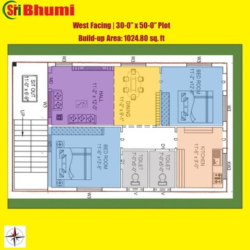 Floor Plan in 2 BHK Independent House at Sri Bhumi Eeshaanya, Kankipadu – for Sale