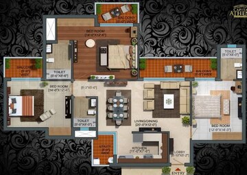 Floor Plan in 3 BHK Apartment at Capital Athena, Sector 1 Greater Noida – for Sale
