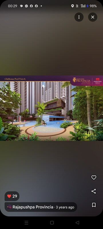 3 BHK Apartment – Garden View at Rajapushpa Provincia, Narsingi - for Sale