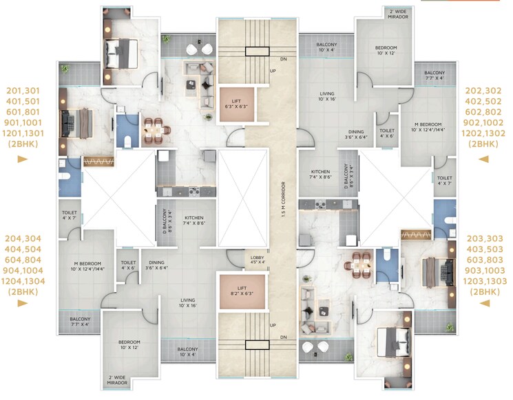 Floor Plan, akshay-yash-grecia 2 Bedroom 706 Sq.Ft. Apartment In Dhanori Pune 7486638