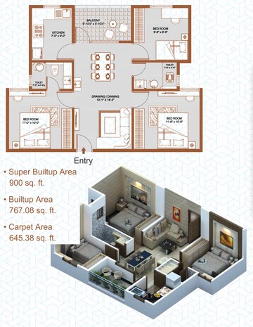 3 BHK Apartment For Rent in Unnati Nilay Sirsi Road Jaipur  7486686