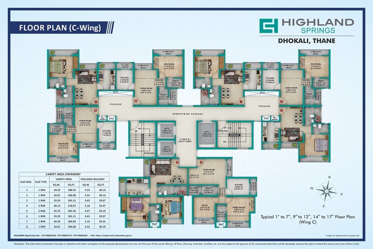 Floor Plan, siddhi-highland-springs 2 Bedroom 653 Sq.Ft. Apartment In Dhokali Thane 7487806