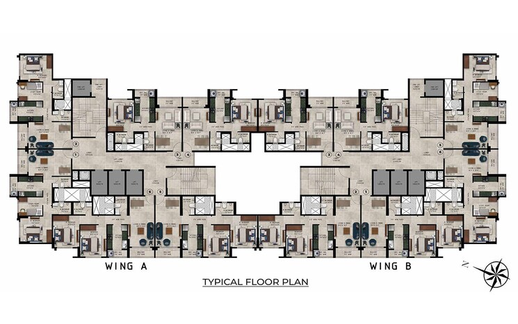Floor Plan, ajmera-crosstown-one 2 Bedroom 710 Sq.Ft. Apartment In Kalyan West Thane 7487856