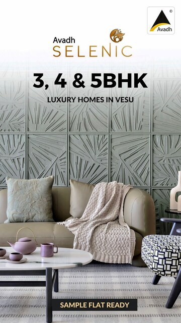 Room in 3 BHK Apartment at Vesu – for Sale