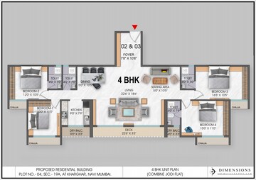 Floor Plan in 4 BHK Apartment at Neelkamal Gokul, Kharghar – for Sale