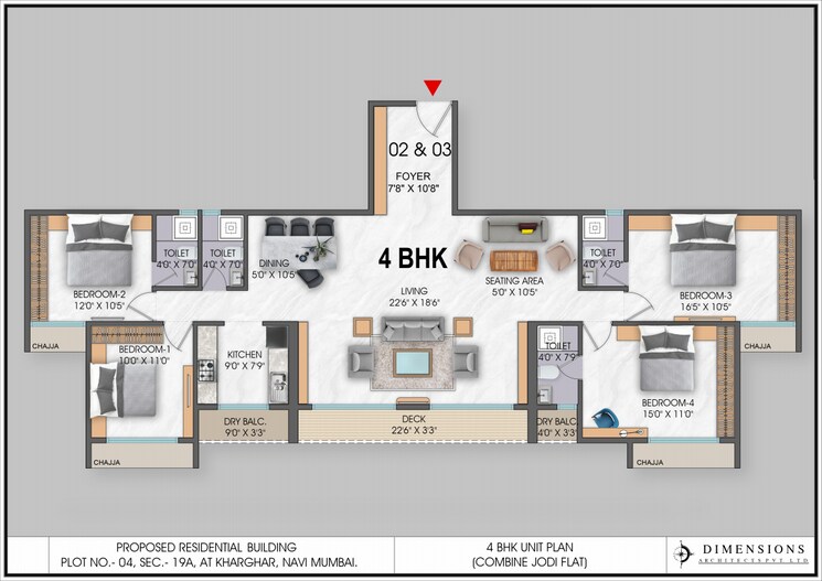 Floor Plan, neelkamal-gokul 4 Bedroom 3100 Sq.Ft. Apartment In Kharghar Navi Mumbai 7489966