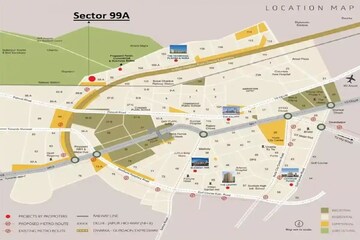 3 BHK Apartment – Map Location View at Yashika Green Square, Sector 99a - for Sale