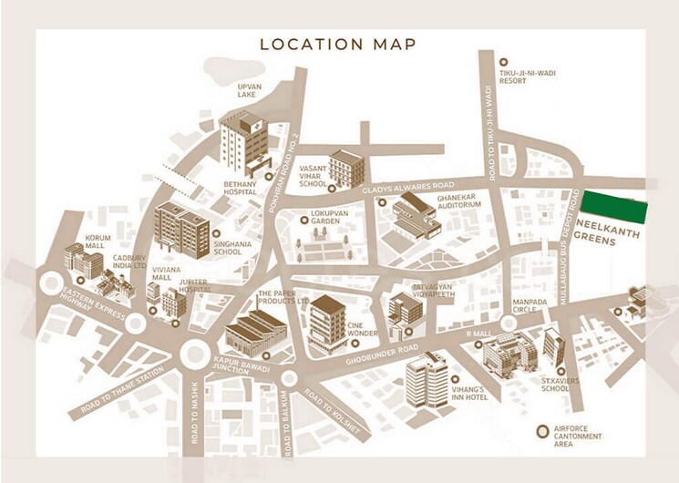 Floor Plan, neelkanth-greens 3 Bedroom 980 Sq.Ft. Apartment In Manpada Thane 7495739
