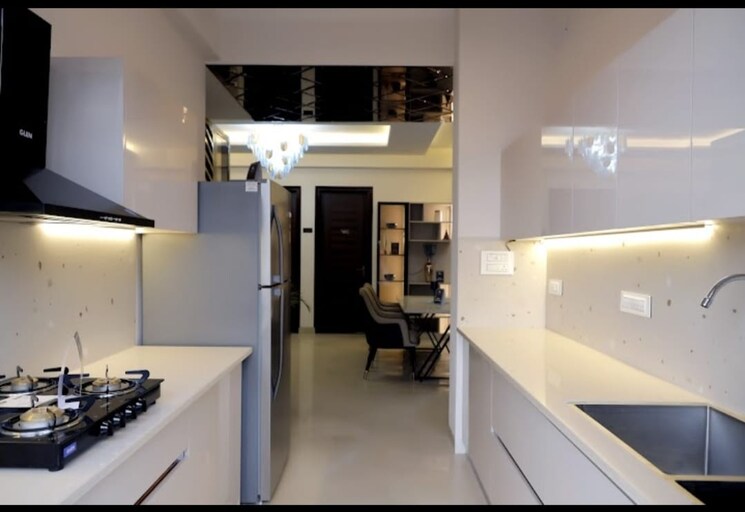 Kitchen, trishla-city 3 Bedroom 1800 Sq.Ft. Apartment In Patiala Road Zirakpur 7496406