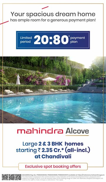 Swimming Pool in 2 BHK Apartment at Mahindra Alcove, Chandivali – for Sale
