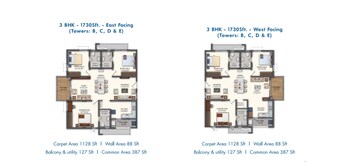 Floor Plan in 2 BHK Apartment at Financial District – for Sale