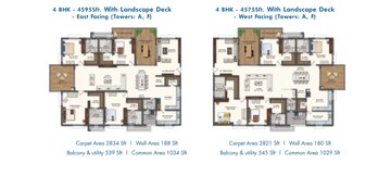 Floor Plan in 3 BHK Apartment at Financial District – for Sale