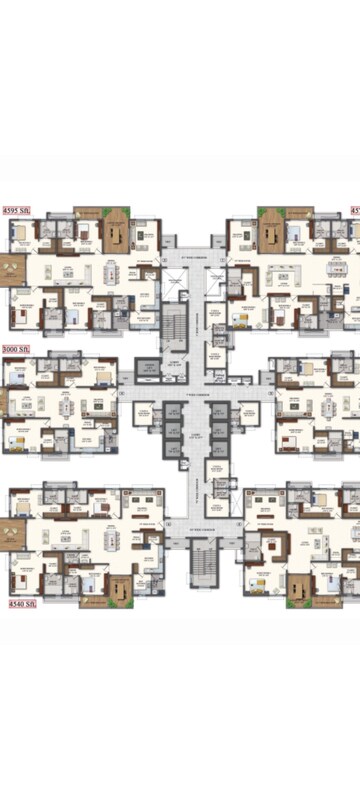 Floor Plan in 3 BHK Apartment at Financial District – for Sale