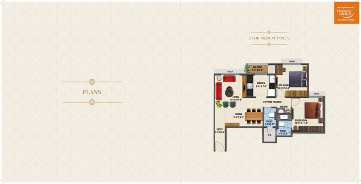 Floor Plan, arihant-advika 3 Bedroom 1020 Sq.Ft. Apartment In Vashi Sector 9 Navi Mumbai 7505171