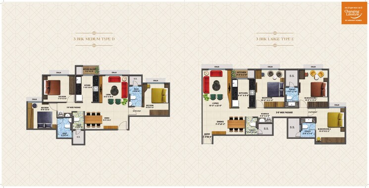 Floor Plan, arihant-advika 3 Bedroom 1020 Sq.Ft. Apartment In Vashi Sector 9 Navi Mumbai 7505171