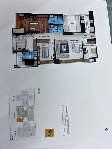 Floor Plan in 3.5 BHK Apartment at Adani Western Heights Sky Apartments, Andheri West – for Sale