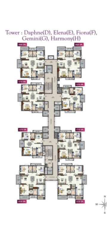 Floor Plan in 2 BHK Apartment at Narsingi – for Sale