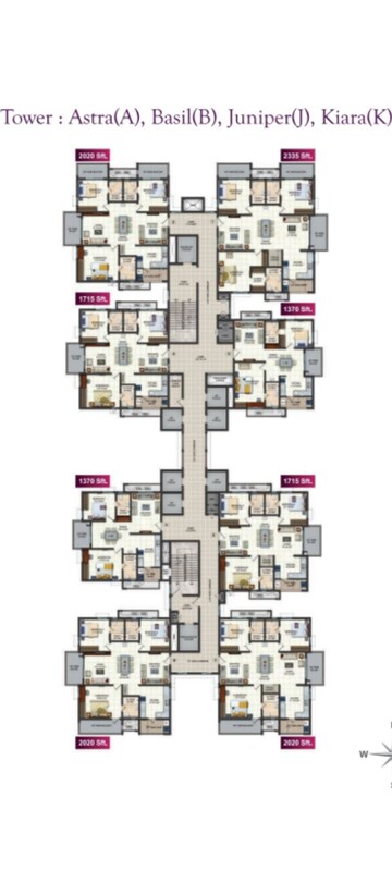 Floor Plan in 2 BHK Apartment at Narsingi – for Sale