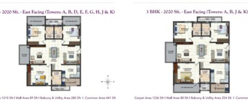Floor Plan in 3 BHK Apartment at Narsingi – for Sale