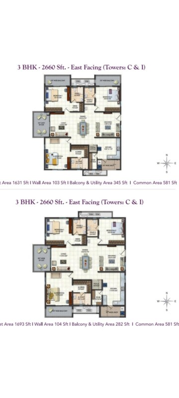 Floor Plan in 3 BHK Apartment at Narsingi – for Sale