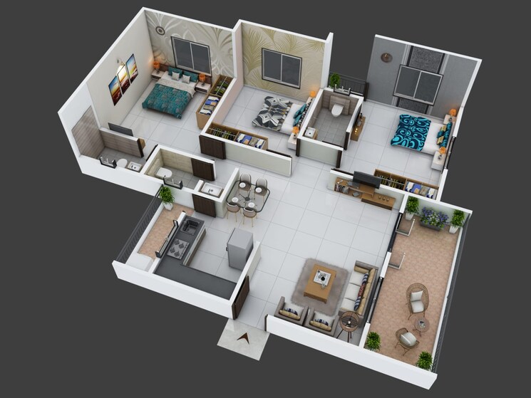 Floor Plan, vilas-javdekar-palladio-balewadi-central 4 Bedroom 1400 Sq.Ft. Apartment In Balewadi Pune 7507768