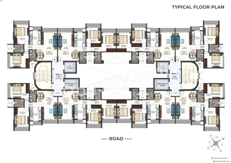 Floor Plan, gurukrupa-nirmalam 4 Bedroom 1270 Sq.Ft. Apartment In Bandra East Mumbai 7508293