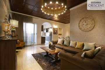 Living Room in 3 BHK Apartment at Sushma Crescent, Dhakoli Village – for Sale