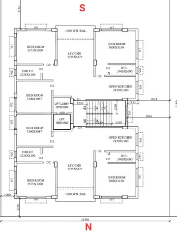 Floor Plan in 3 BHK Apartment at New Town Action Area 1 – for Sale