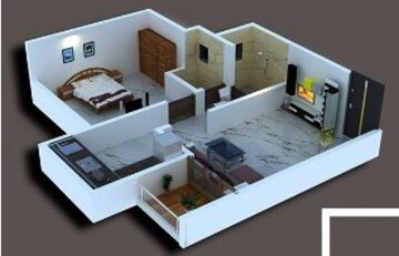 Master Bedroom in 1 BHK Apartment at Dosti Greater Thane, Kalher – for Sale