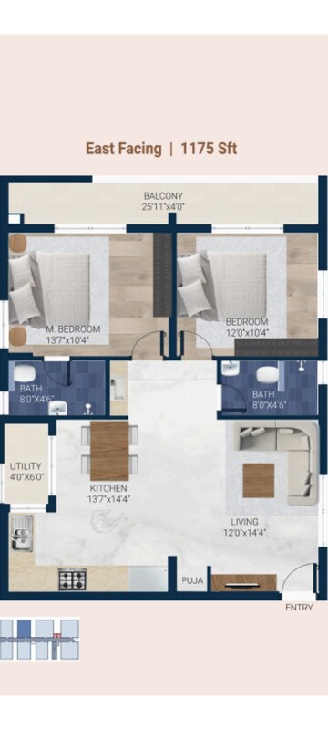 Master Bedroom in 3 BHK Apartment at Gowdavalli – for Sale
